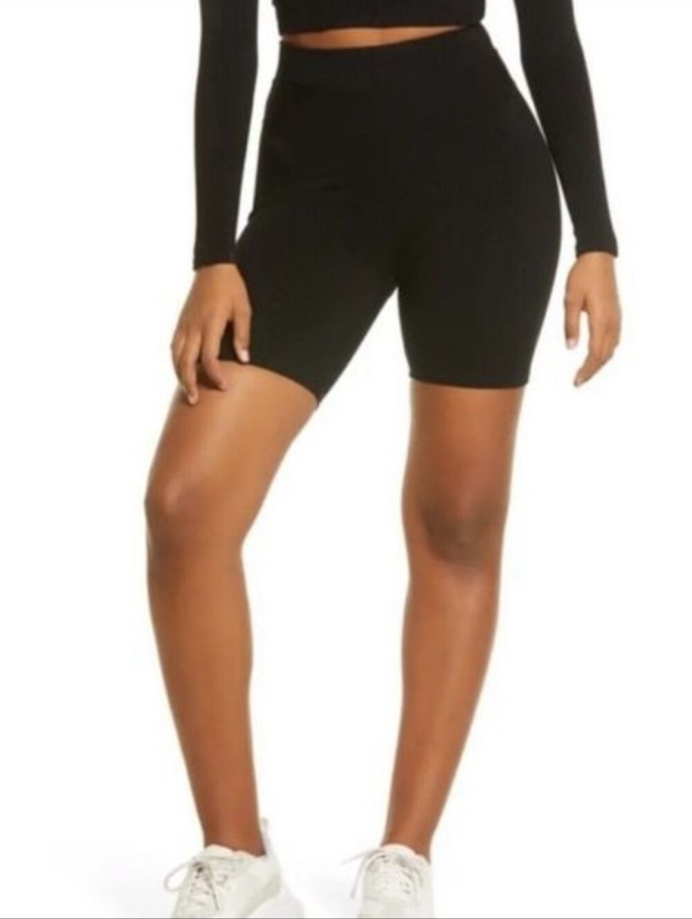 Naked Wardrobe Smooth Sculpt Shorts 5" Inseam Black Small High Waist Bodycon